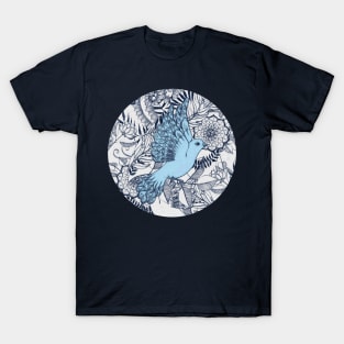 Flight of Fancy - navy, blue, grey T-Shirt